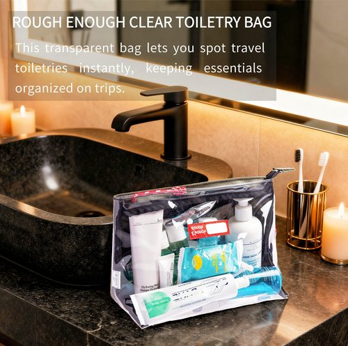 Rough Enough Clear TSA Approved Toiletry Bag Makeup Cosmetic Travel Bag Dopp Kit Men Shaving Kit Bag for Traveling Canvas Army Green