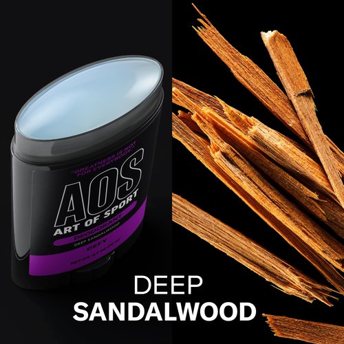 Art of Sport Men’s Deodorant, Talc Free, Sandalwood Fragrance, Made with Natural Botanicals, Green Tea, Made for Athletes, Defy Scent, 2.7 Ounce (Pack of 2)