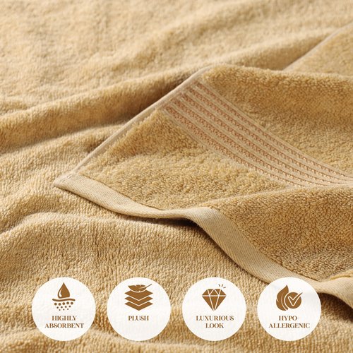 Superior Egyptian Cotton 10-Piece Face Towel Set , Small Towels For Facial, Spa, Quick Dry, Absorbent Towels, Bathroom Accessories, Guest Bath, Home Essentials, Washcloth, Airbnb, Gold