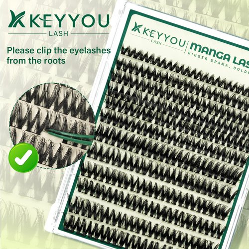 KEYYOU LASH Flora Lash Clusters Kit D Curl Natural Lashes 144pcs Lash Extension Kit 8-18mix False Eyelashes Fluffy lashes with Ultra-Thin Soft Band with Remover Waterproof Bond and Seal(F01 Kit)