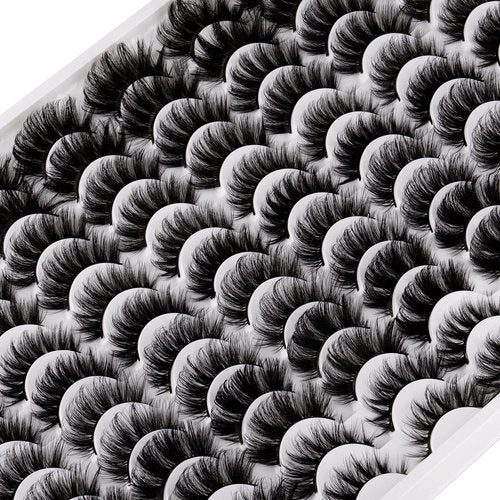 False Eyelashes 48 Pairs 6 Styles Mixed Fake Eye Lashes Bulk Wholesale Dramatic Thick 5D Wispy Strip Faux Mink Eyelashes Multipack
