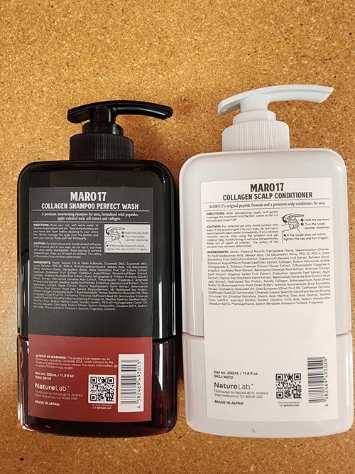 MARO17 Japan's #1 Collagen Shampoo Perfect Wash & Conditioner Duo - Moisturizing, Hair Thickening Shampoo & Conditioner Set - Cleanses Dirt & Regenerate Collagen to Support Healthy Scalp & Fuller Hair