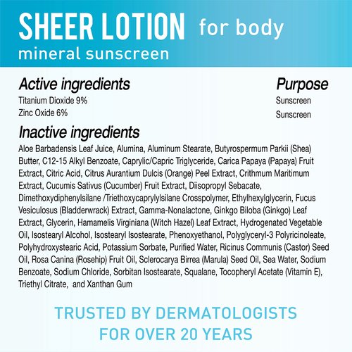 Blue Lizard Australian Sunscreen Sheer Lotion Body, SPF 50+ 3 oz.