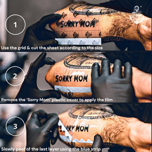 Sorry Mom Tattoo Aftercare Bandage (40ft x 6in) Tattoo Bandage Clear Waterproof, Adhesive Tattoo Film - Tattoo Healing Wrap - Tattoo Wrap Protection - Second Skin Tattoo Cover