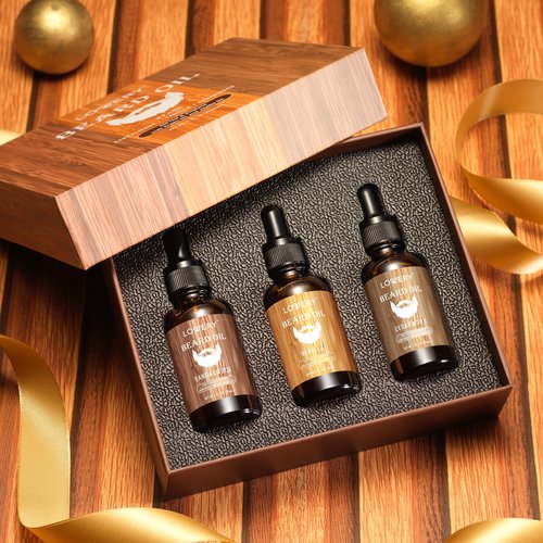 Beard Oil for Men – Sandalwood, Vanilla & Cedarwood Natural Mens Beard Oil Kit with Argan & Jojoba Oil - Beard Softener & Deeply Moisturizer Adding a Natural Shine, Grooming Kit Beard Care for Him