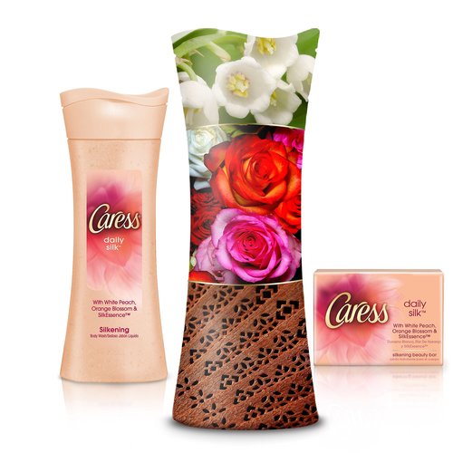 Caress Beauty Bar - Daily Silk White Peach and Silky Orange Blossom - 4 Ounce (Pack of 2)
