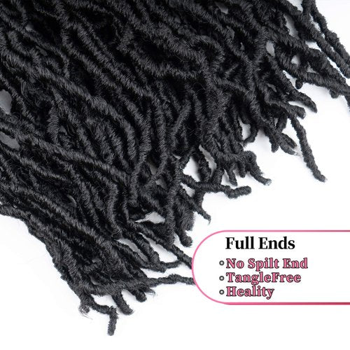 40 Inch Super Long Soft Locs Crochet Hair Pre Looped 6 Packs New Faux Locs Crochet Braids Goddess Locs Dreadlocs Synthetic Hair For Women (1B, 40 Inch 6pack)