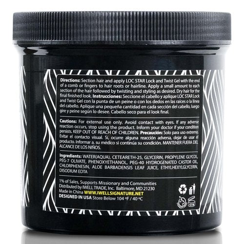 IWELL Signature Loc Star Braid & Loc Gel, 30 fl oz | Extreme Hold for Braids, Locs, Twists, Cornrows & Edges | Smooths & Tames Frizz | No Heavy Residue | Long-Lasting | With Aloe Vera & Castor Oil