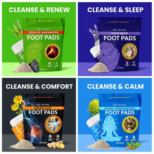 Sole Serenity NeuroEase Foot Pads for Occasional Discomfort in Hands and Feet - B12, Alpha Lipoic Acid, Magnesium, Frankincense and Zeolite for Back, Hand, Leg and Foot Comfort