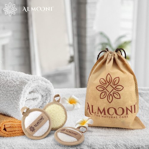 Premium Exfoliating Loofah Pad Scrubber for Face and Body, Made with Natural Egyptian Shower Loofah Sponge That Gets You Clean, Not Just Spreading Soap