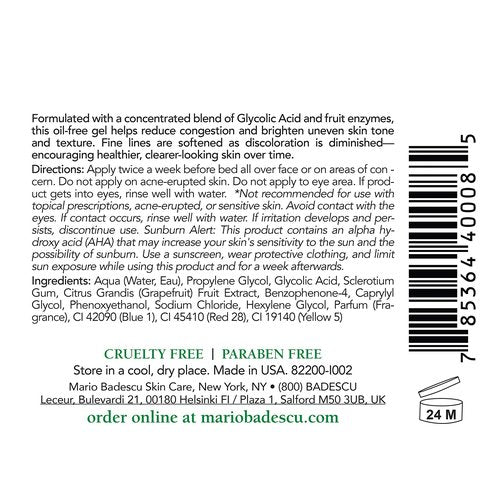 Mario Badescu Glycolic Gel for Oily or Congested Skin, Oil-free Skin Resurfacing, Retexturizing & Refining Gel that Helps Boost Clarity, Pack of 1, 2 Fl Oz