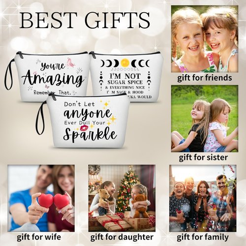 Spiritual Unusual Birthday Gift for Women Teenager Girl Small Cosmetic Makeup Bag for Purse Witch Stuff