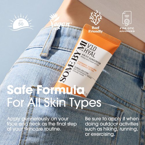 SOME BY MI V10 Hyal Air Fit Sunscreen SPF 50 – Pack of 2 – Korean Centella Sunscreen for Face with UV Protection – Non-Greasy, No White Cast, No Eye Irritation for Sensitive Skin – Korean Skin Care