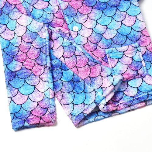 CHILDRENSTAR Girls Warm Winter Pajamas Kids Fleece Pjs Set Plush Fleece Sleepwear,Size 8 9