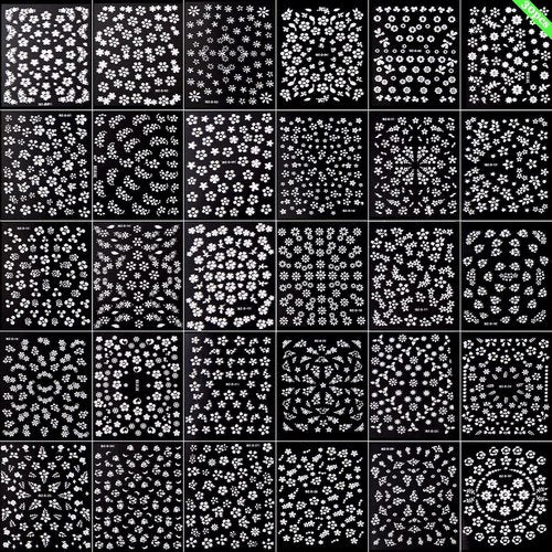 30 Sheets Flower Nail Art Stickers 3D Nail Art Supplies Self-Adhesive Nail Decals White Flower Stickers with Rhinestones Nail Designs for Women Floral Manicure Tips Accessories DIY Nail Decorations