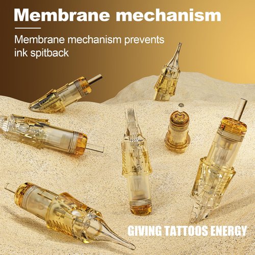 PEPAX Lance Tattoo Needles Cartridge 1015CML - 20Pcs Tattoo Cartridge Needle #10 Bugpin 15 Curved Magnum Tattoo Cartridge Diameter 0.30mm Long Taper 5.0mm Safety Membrane Makeup Machine