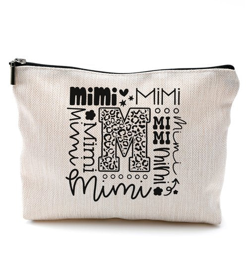 QGFM Mimi Makeup Cosmetic Bag - Mothers Day Gift for Grandma, Best Mimi Ever, Small Makeup Bag for Purse, Grandchildren Gift