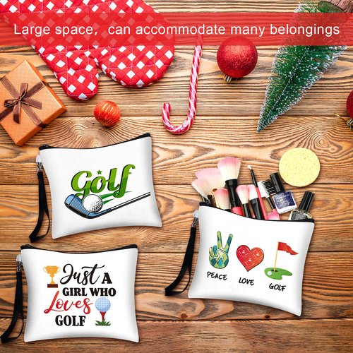 Shinylin 24 Pcs Golf Gift Bag Golf Cosmetic Bags Golf Accessories for Women Men Inspirational Golf Pouch Zipper Golf Toiletry Organizer Golf Wristlet Wallet for Golf Player Golf Lovers Gift,12 Style