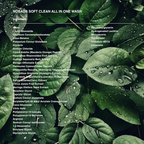 NOBADS SOFT CLEAN ALL-IN-ONE WASH, Natural cleansing ingredients, Low skin irritation, Paraben-free and formulated without harmful ingredients, Safe for everyone in the family