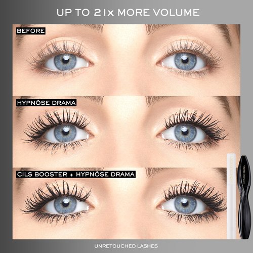 Glam Lashes On-The-Go Travel Size Mascara Gift Set - Cils Booster XL Enhancing Lash Primer 0.13 Fl Oz, Lash Idôle 0.16 Fl Oz, and Hypnôse Drama 0.13 Fl Oz