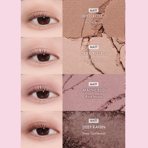Amuse SEOUL Eye Color Palette 02 COOL ROSE | rose tones | Soft shading, makeup variety of textures, sensuous, vibrant layering, cruelty-free, eco-friendly, vegan, korean