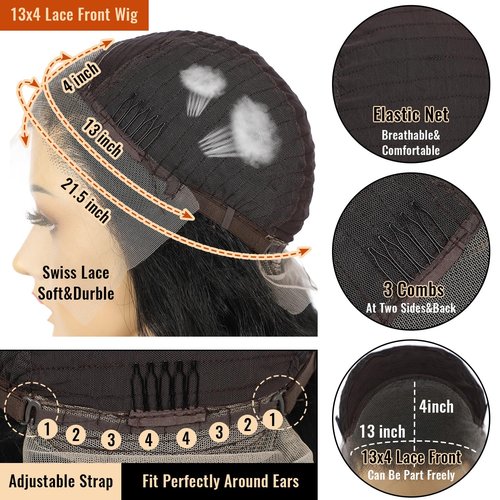 SAPPHIREWIGS 13×4 Black Lace Front Wigs Loose Wave Wig Pre Plucked Hairline Synthetic Lace Frontal Crimp Curly Wigs for Black Women Cosplay Daily Party Use 30 inch