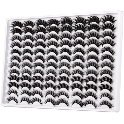 False Eyelashes 48 Pairs 6 Styles Mixed Fake Eye Lashes Bulk Wholesale Dramatic Thick 5D Wispy Strip Faux Mink Eyelashes Multipack