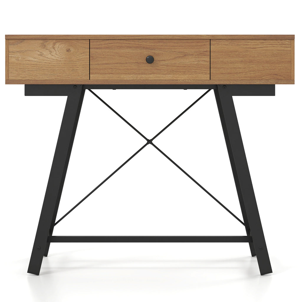 Vanity Desk with Flip Top Mirror - Rustic Brown
