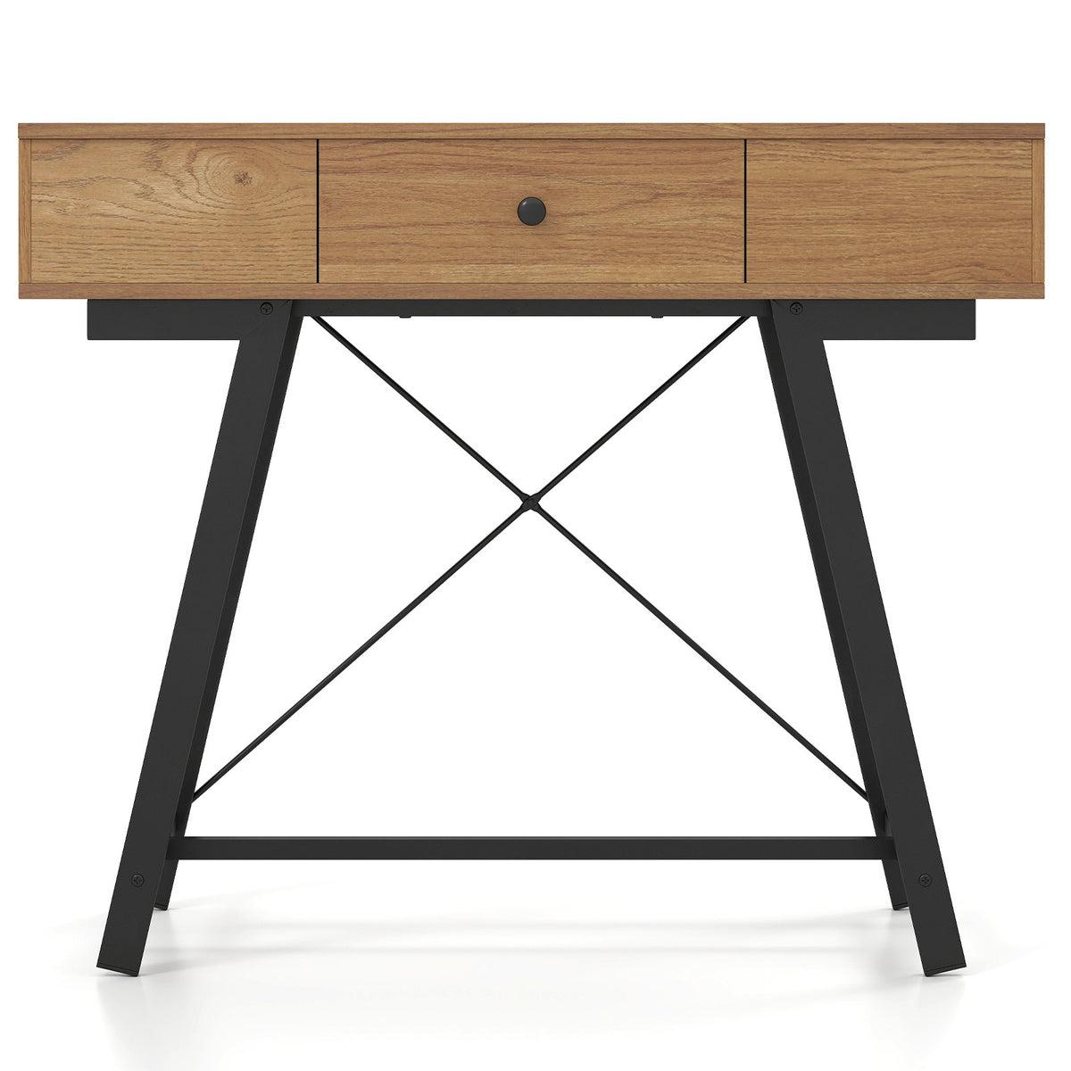 Vanity Desk with Flip Top Mirror - Rustic Brown