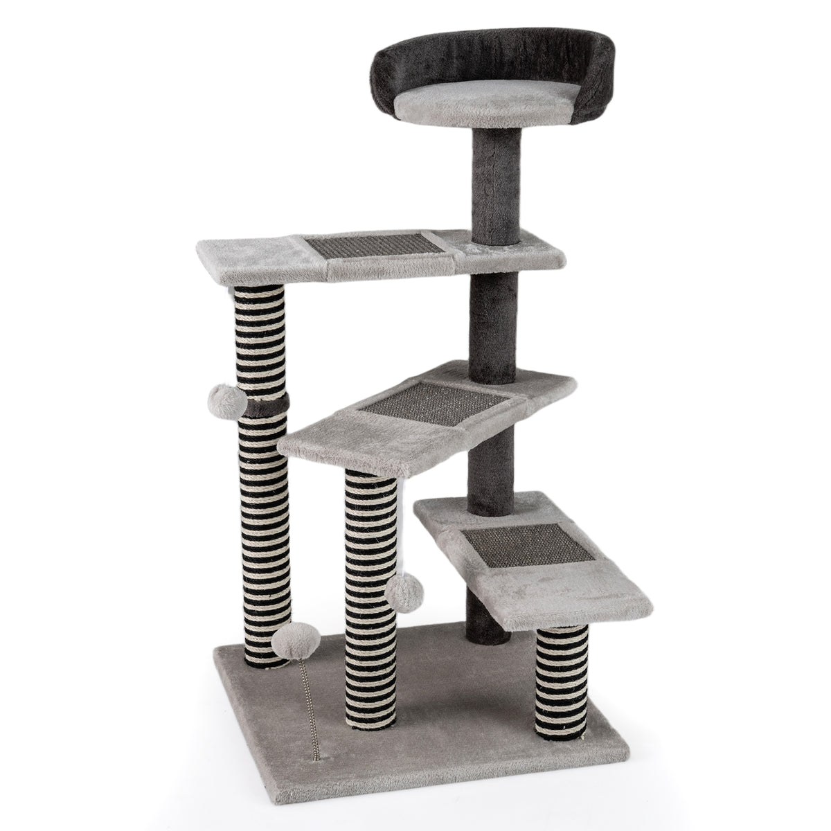 93 CM Tall Cat Tree Kitten Tower with Sisal & Jute Scratching Posts - Gray Variation