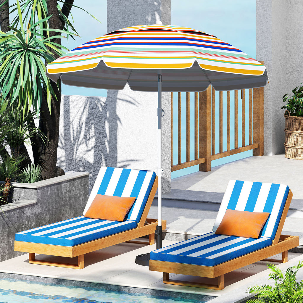 6.5 Feet Beach Umbrella with UPF50+ Sun Protection and Push Button