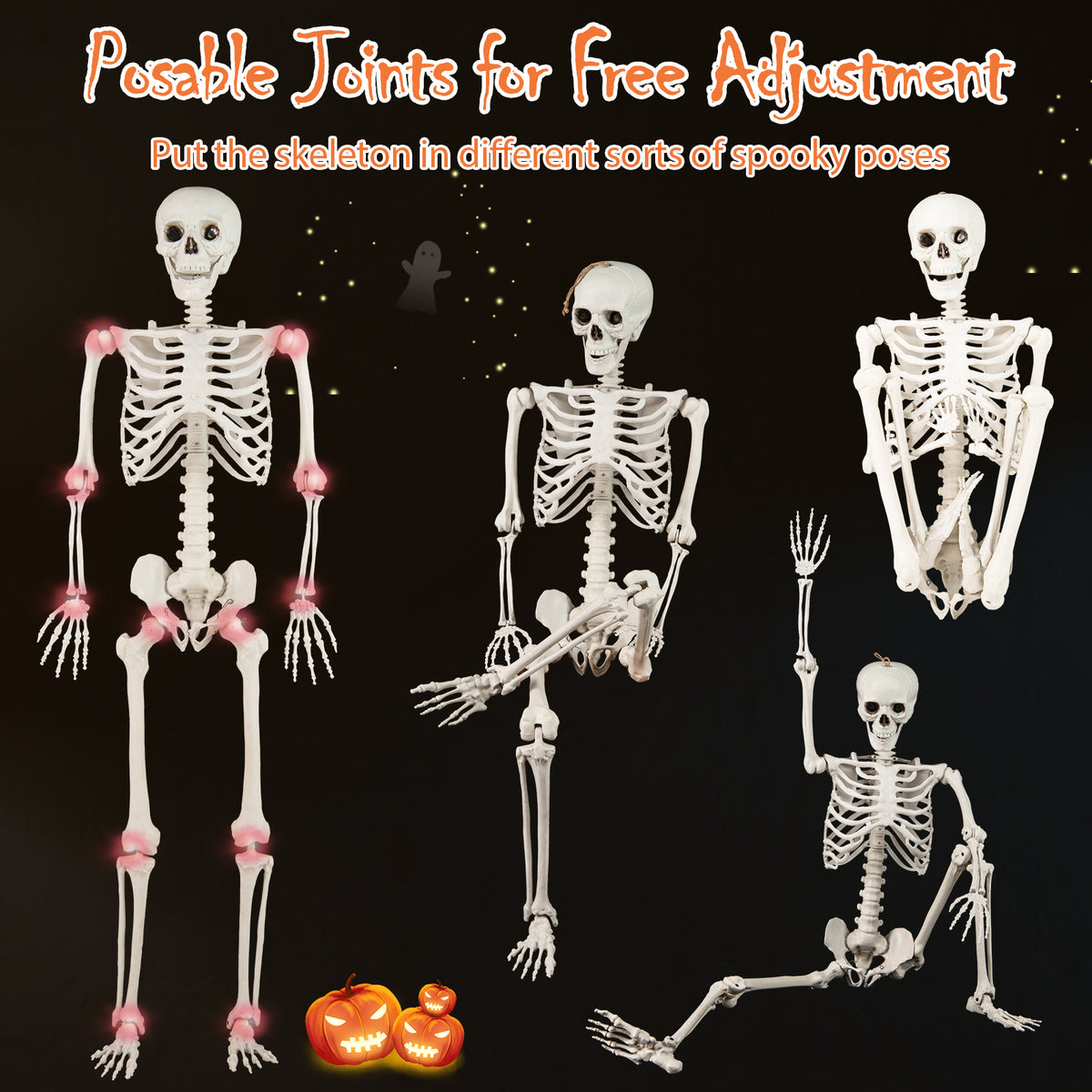 Life Size Halloween Skeleton Decoration 5.4 ft Outdoor & Indoor Prop