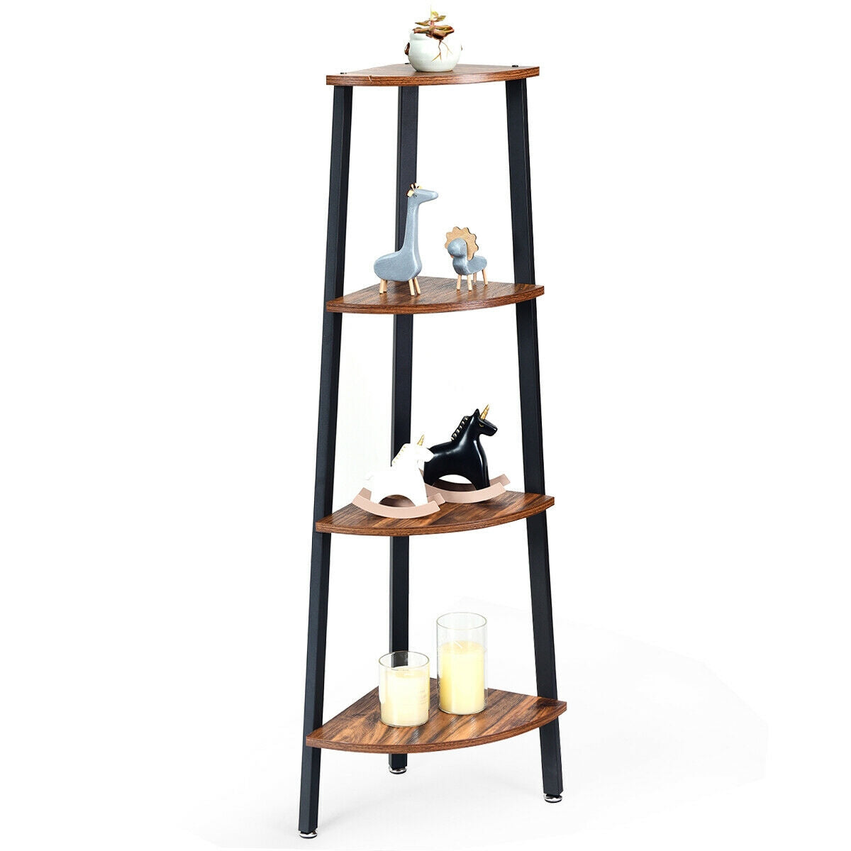 4-Tier Multipurpose Corner Shelf Bookcase