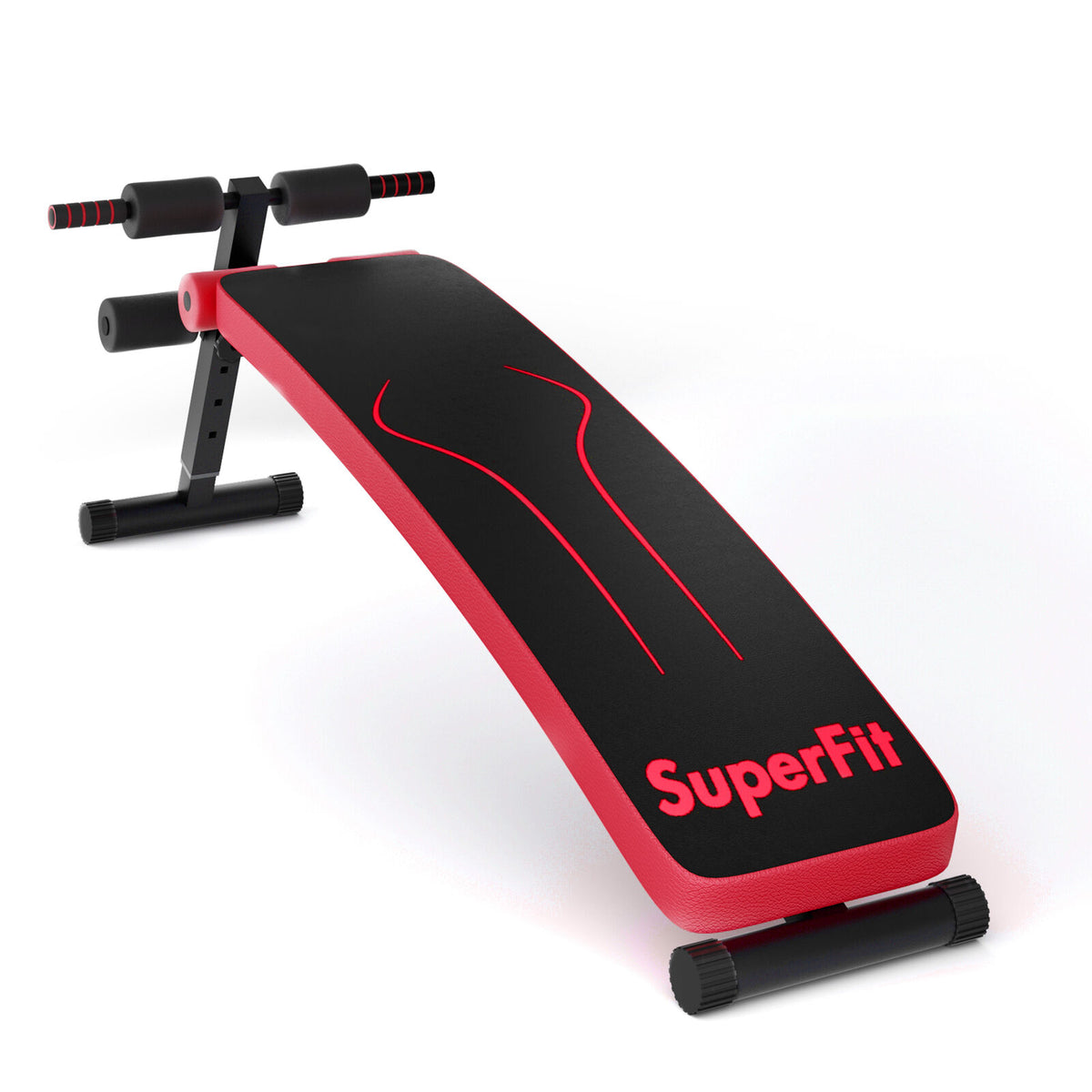 Foldable 52 Inch Adjustable Weight Bench for Home Workout - Red