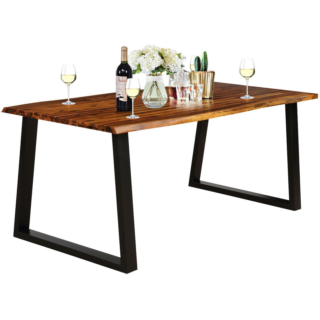 Acacia Wood Rectangular Dining Table for 6