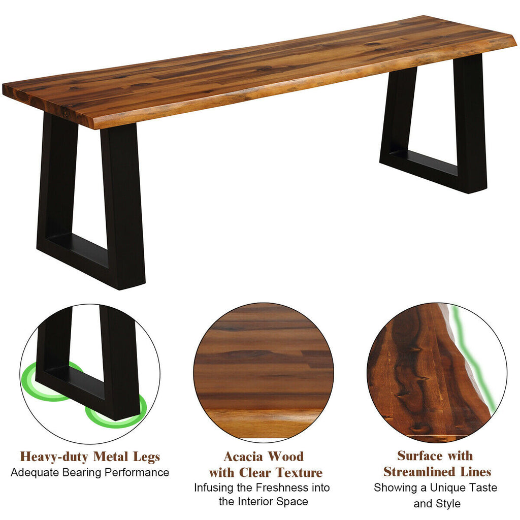 Acacia Wood Dining Bench - 57.5 Inch