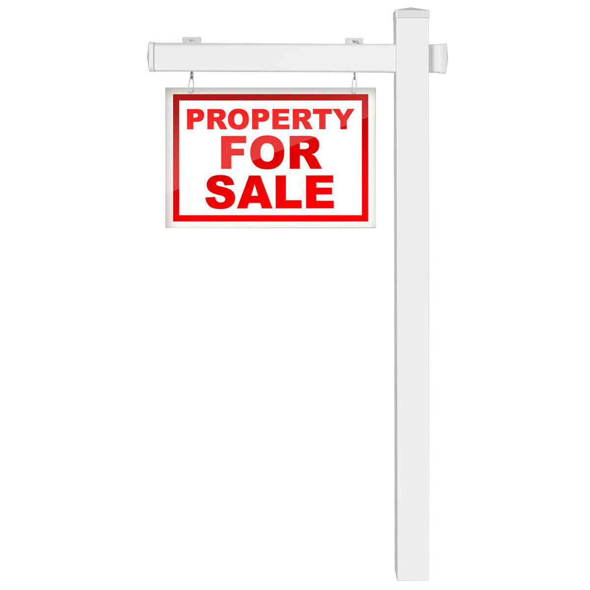 White Vinyl Yard Sign Post for Real Estate Open House - 6ft