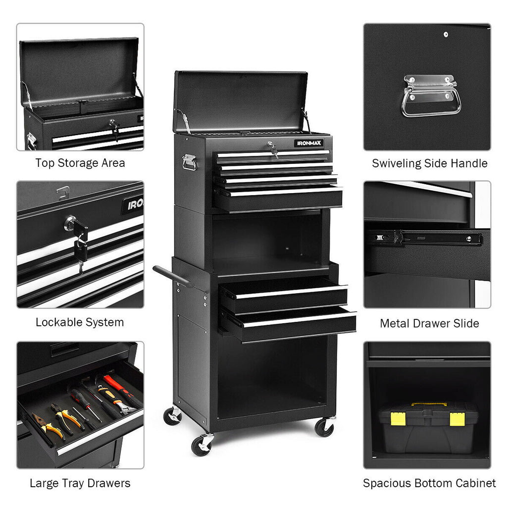 6 Drawers Tool Chest with Heightening Cabinet
