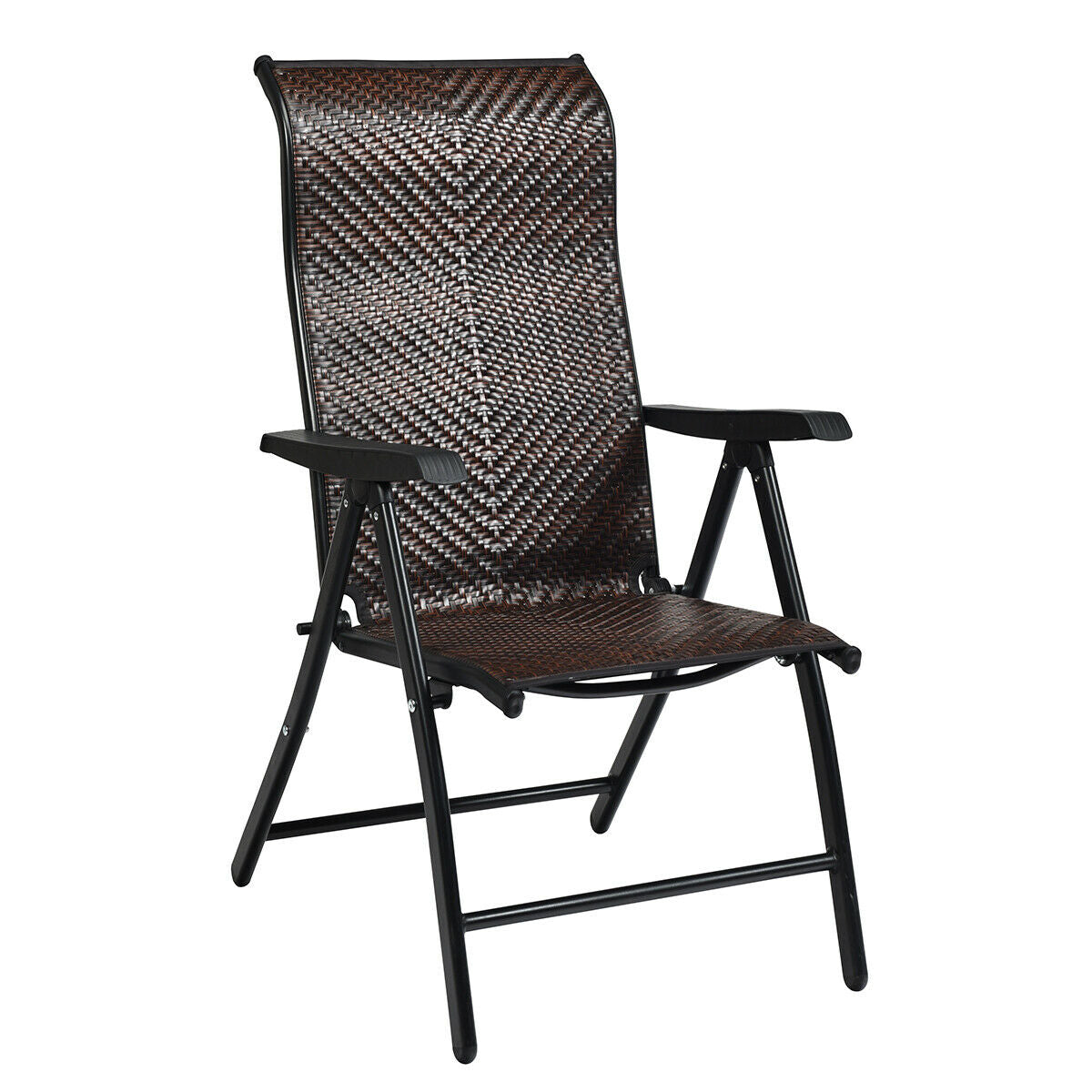 Set of 2 Stackable Patio Dining Chairs with Armrest