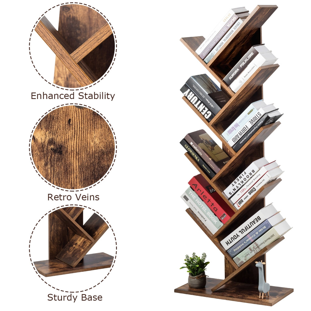 8-Tier Free Standing Tree Bookshelf