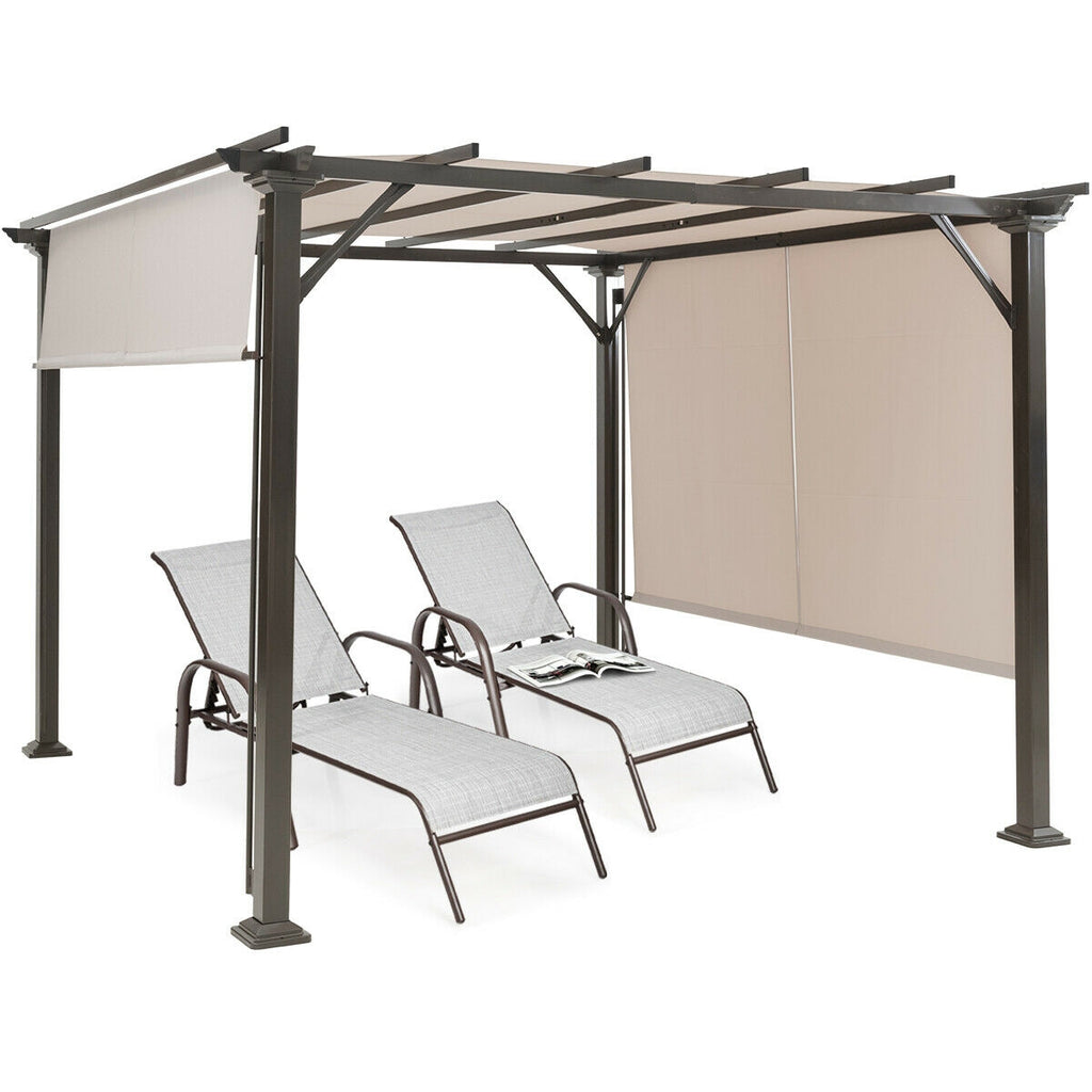 10 x 10 Metal Patio Canopy Shelter - Beige