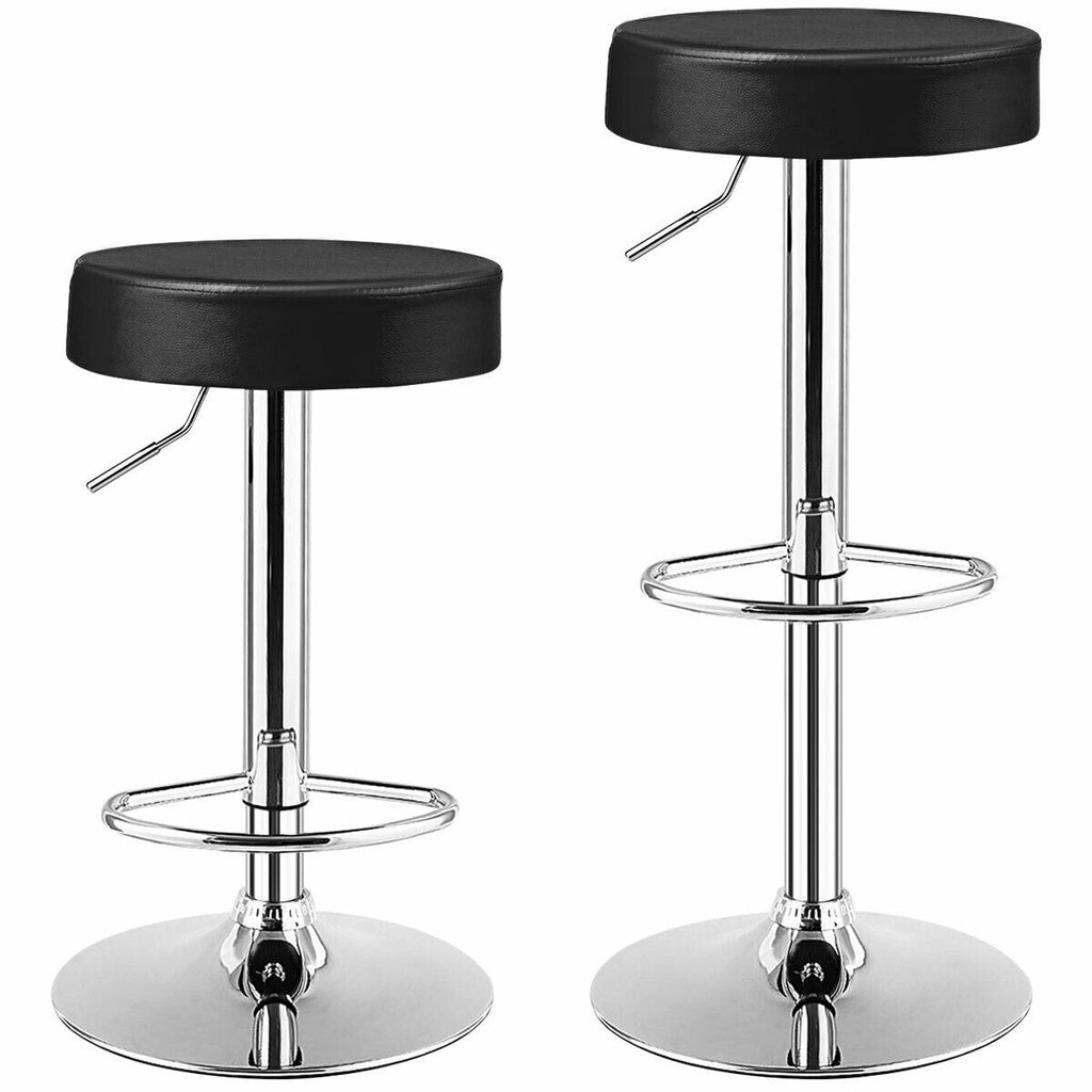 Adjustable Swivel Bar Stools Set of 2 - White