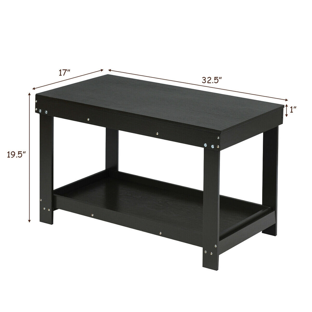 Building Brick Table - Dark Brown Kids Activity Play Table with Storage
