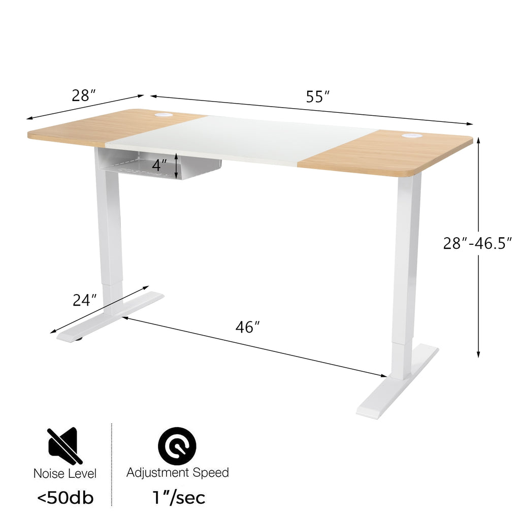 55 x 28 Inch Electric Standing Desk with USB Port