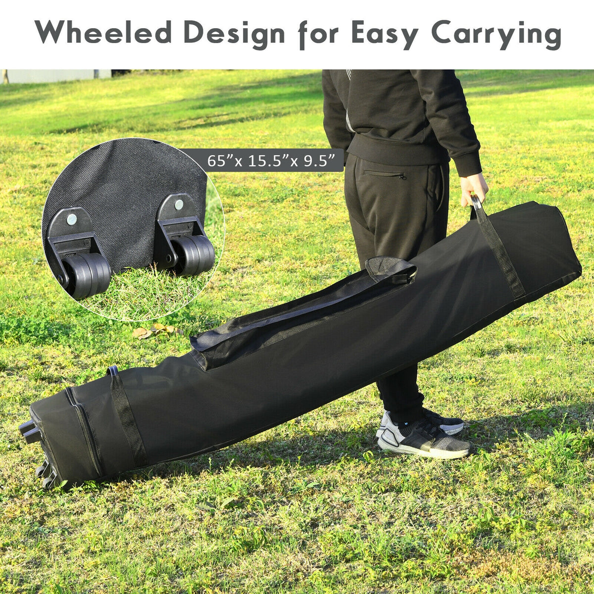 10 x 20 Feet Sun Shelter with Carrying Bag - Gray