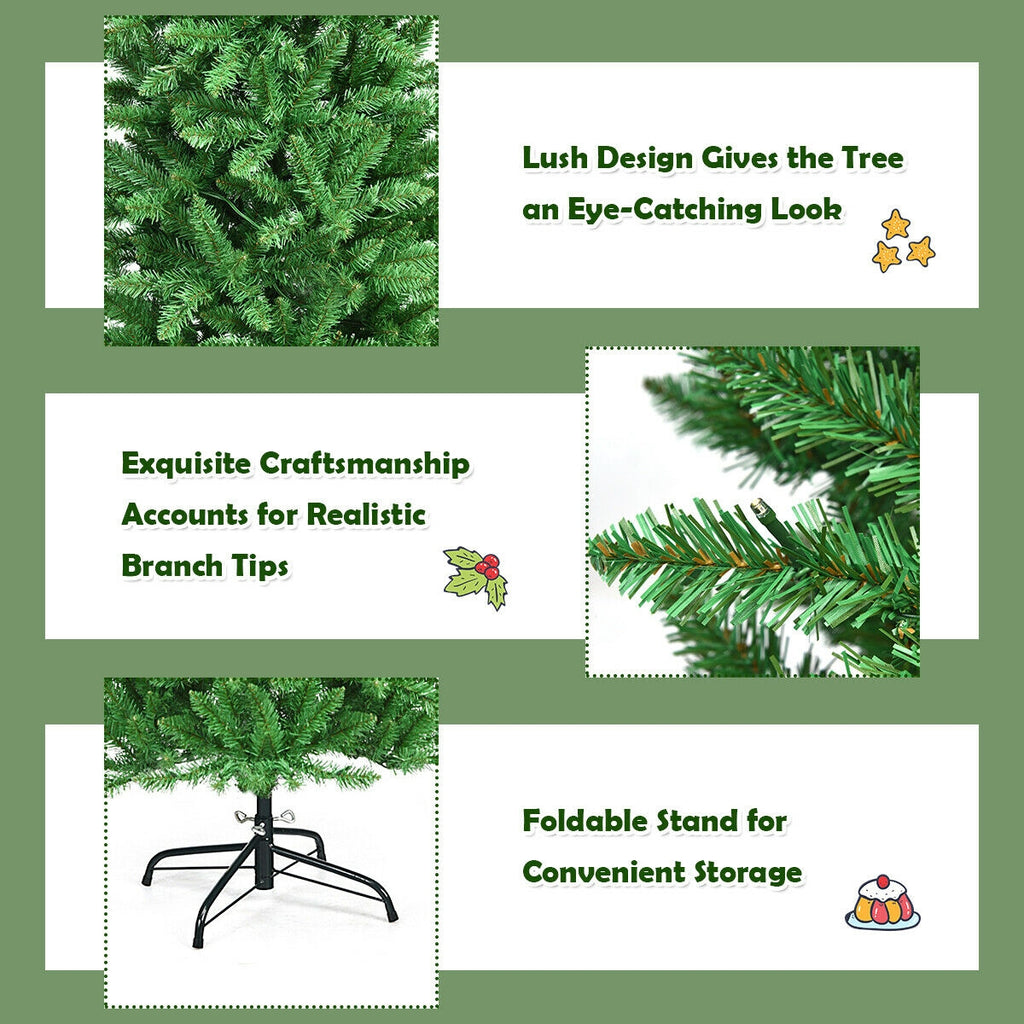 5 ft PVC Hinged Pre-lit Artificial Fir Christmas Tree with 150 Lights