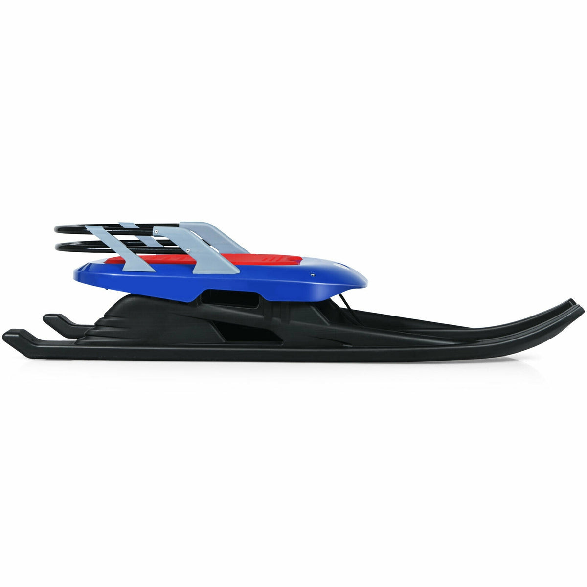 Kids' Folding Metal Snow Sled with Pull Rope and Leather Seat - Safe & Durable Winter Toy