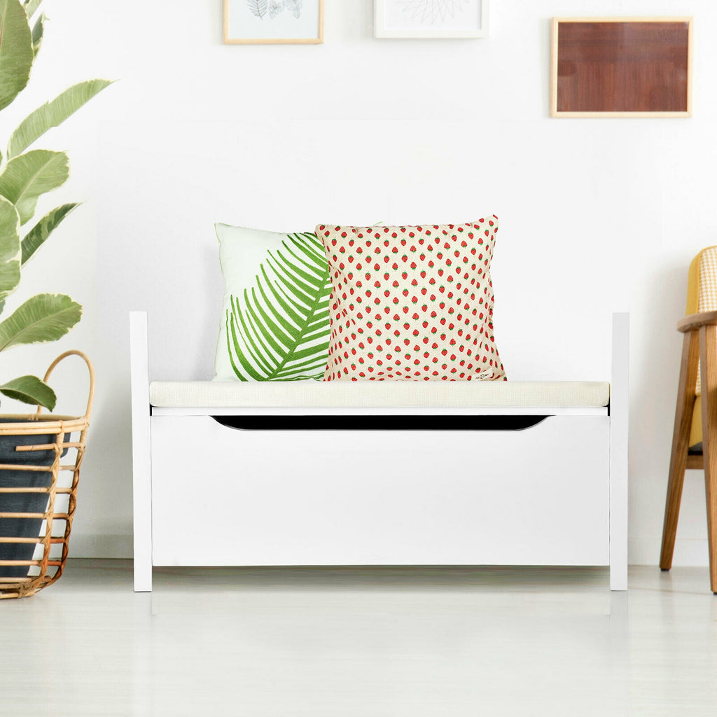 34.5 x 15.5 19.5 Inch Shoe Storage Bench with Cushion Seat