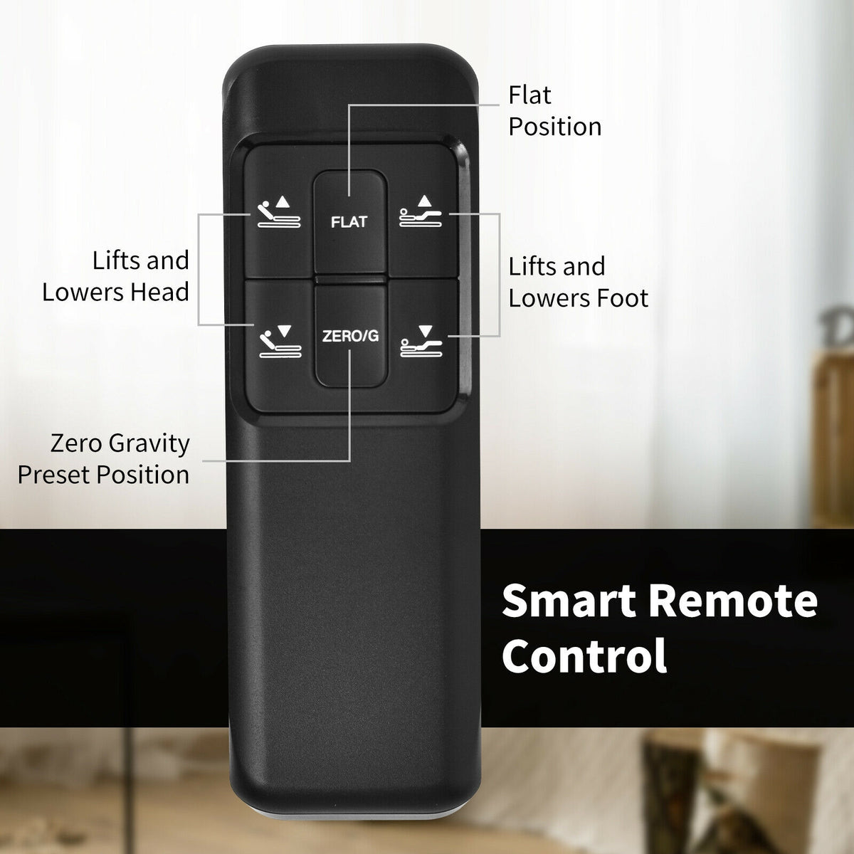 Queen Size Adjustable Bed Base with Wireless Remote - Style B