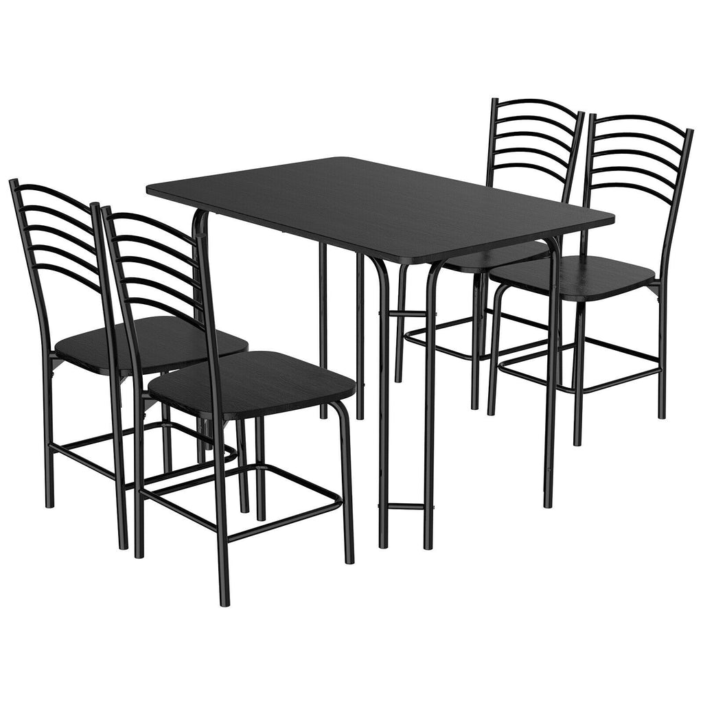 5-Piece Dining Table Set with 4 Chairs - MDF Table